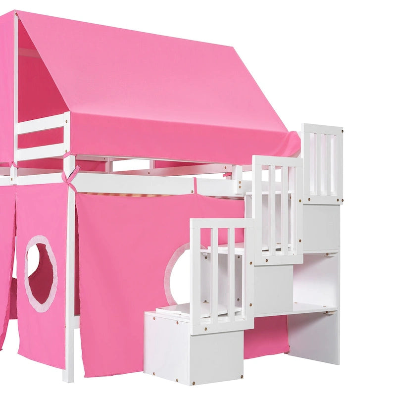 Loft Bed with Tent and Tower