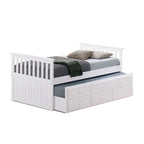 Twin Captain Bed with Trundle and Three Drawers