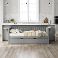 Twin Wooden Daybed with Trundle Bed , Sofa Bed for Bedroom Living Room