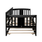 Twin Wooden Daybed with Trundle Bed , Sofa Bed for Bedroom Living Room