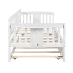 Twin Wooden Daybed with Trundle Bed , Sofa Bed for Bedroom Living Room