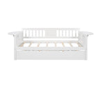 Twin Wooden Daybed with Trundle Bed , Sofa Bed for Bedroom Living Room