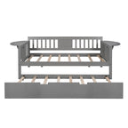 Twin Wooden Daybed with Trundle Bed , Sofa Bed for Bedroom Living Room