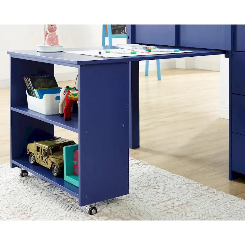 Twin Size Loft Bed with Desk Low Study Kids Twin Loft Bed with Storage Pine Wood Loft Bed for Kids Twin Loft Bed with Cabinet