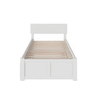 Platform Bed with Footboard and Twin Trundle Bed