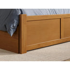 Platform Bed with Footboard and Twin Trundle Bed