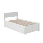 Platform Bed with Footboard and Twin Trundle Bed