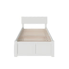 Platform Bed with Footboard and Twin Trundle Bed