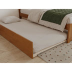 Platform Bed with Footboard and Twin Trundle Bed