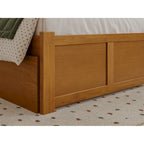 Platform Bed with Footboard and Twin Trundle Bed