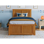 Platform Bed with Matching Footboard and Twin Trundle