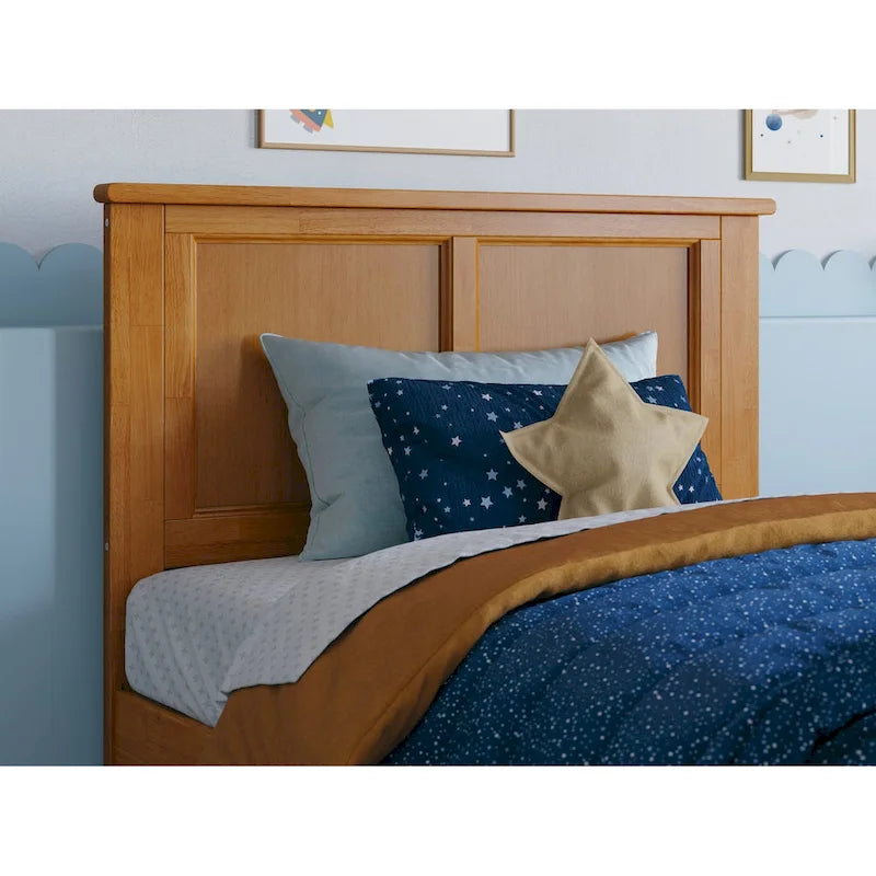 Platform Bed with Matching Footboard and Twin Trundle