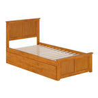 Platform Bed with Matching Footboard and Twin Trundle