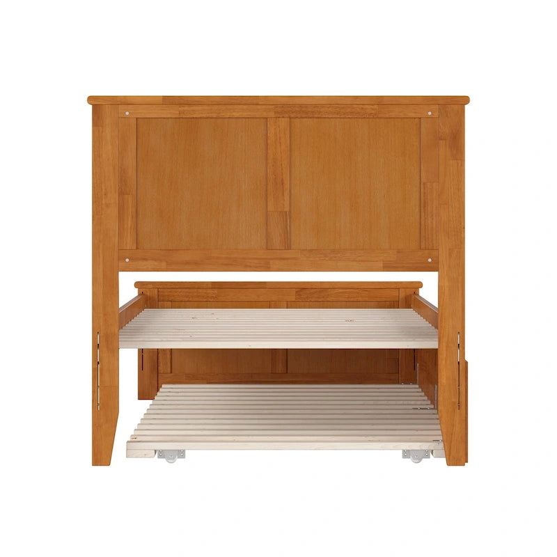 Platform Bed with Matching Footboard and Twin Trundle