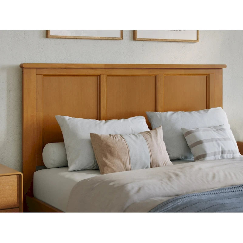 Platform Bed with Matching Footboard and Twin Trundle