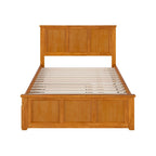 Platform Bed with Matching Footboard and Twin Trundle
