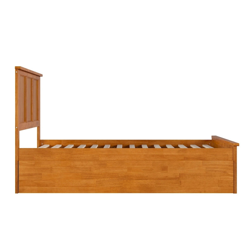 Platform Bed with Matching Footboard and Twin Trundle