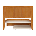 Platform Bed with Matching Footboard and Twin Trundle