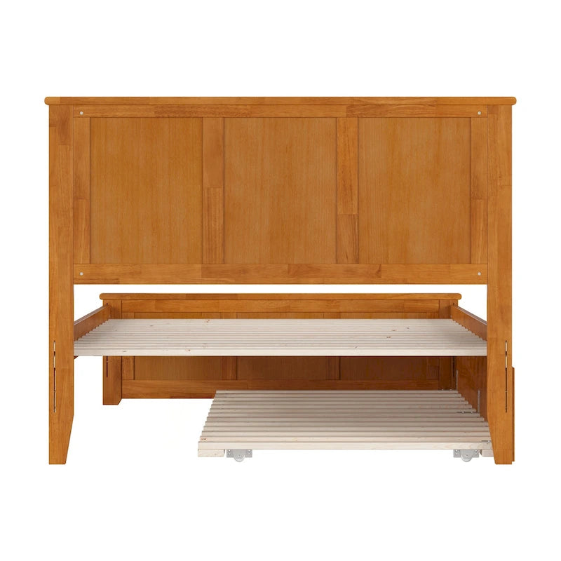Platform Bed with Matching Footboard and Twin Trundle