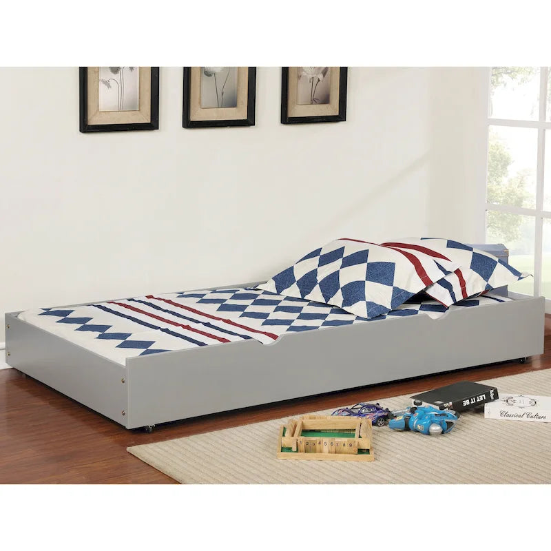 Bays Transitional Twin Wood Underbed Trundle with Casters by