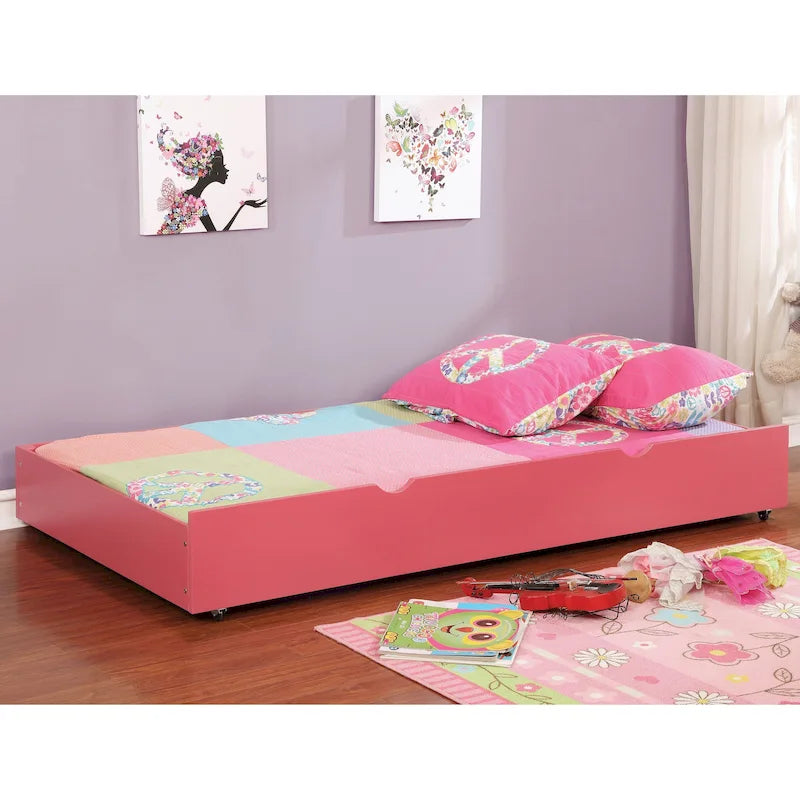 Bays Transitional Twin Wood Underbed Trundle with Casters by