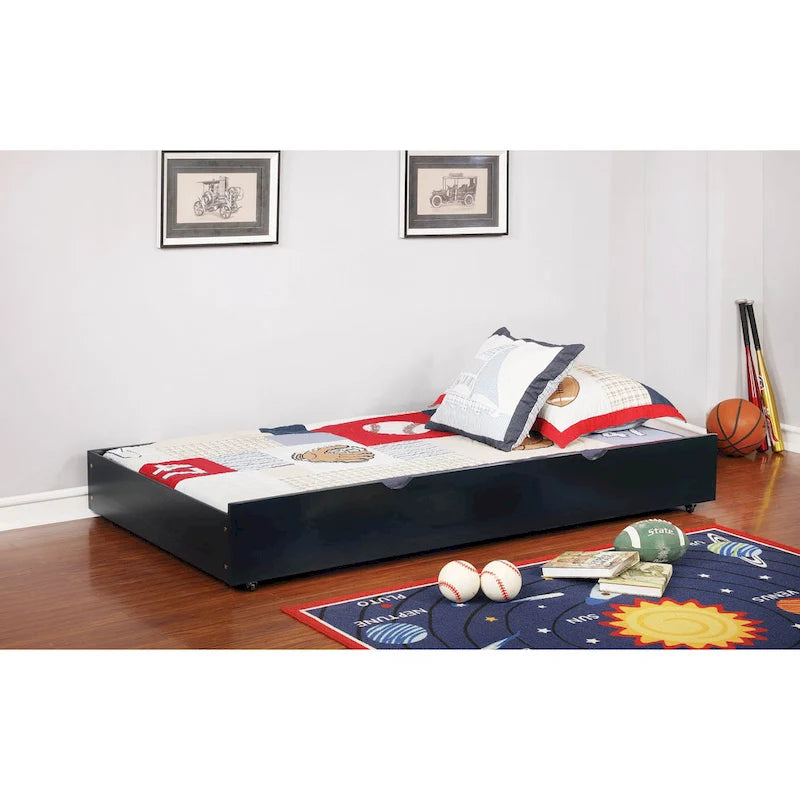 Bays Transitional Twin Wood Underbed Trundle with Casters by
