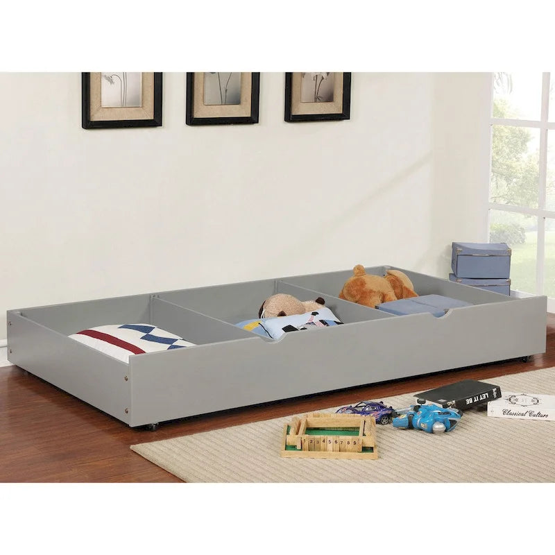 Bays Transitional Twin Wood Underbed Trundle with Casters by