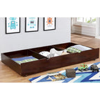 Transitional Twin Wood Underbed Trundle with Casters