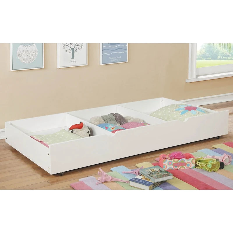 Bays Transitional Twin Wood Underbed Trundle with Casters by