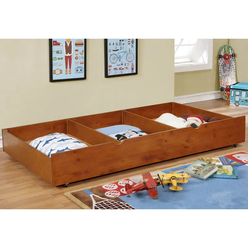 Bays Transitional Twin Wood Underbed Trundle with Casters by