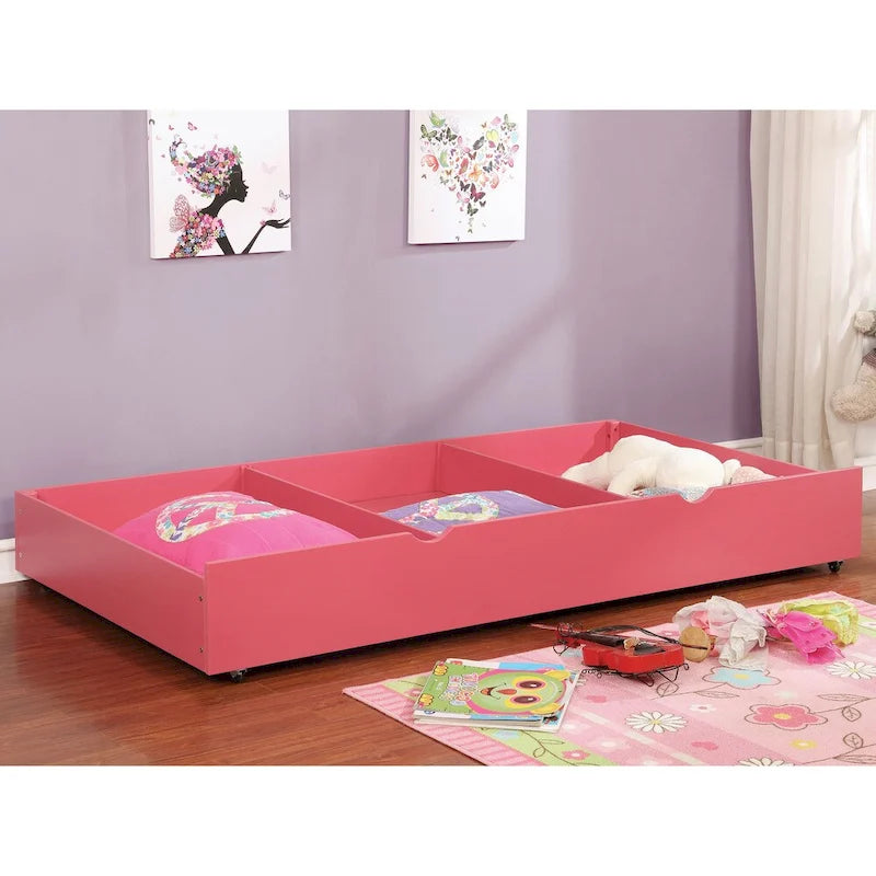 Bays Transitional Twin Wood Underbed Trundle with Casters by