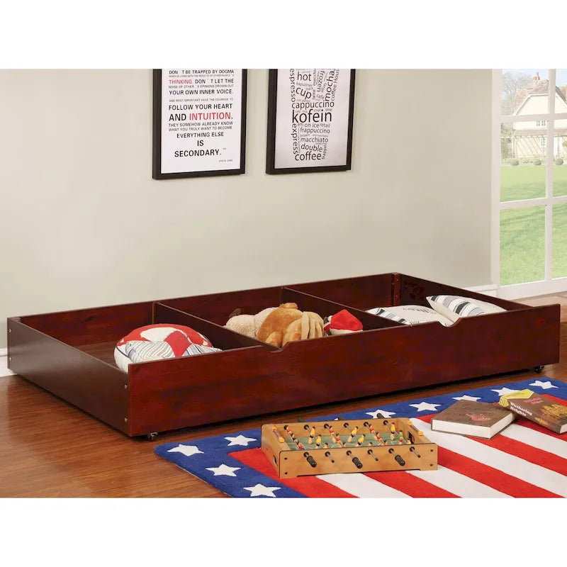 Bays Transitional Twin Wood Underbed Trundle with Casters by