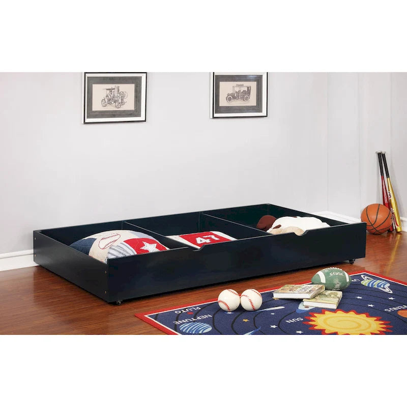 Bays Transitional Twin Wood Underbed Trundle with Casters by