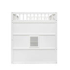 Full Size House Loft Bed With Ladder-Gray