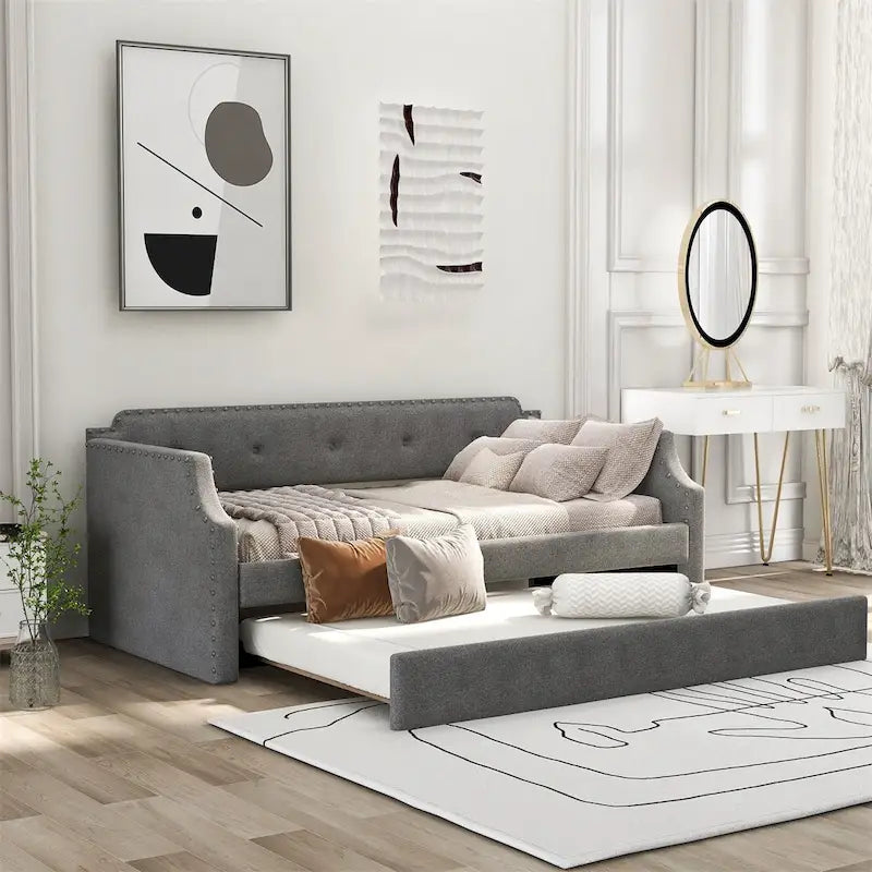 Twin Upholstered Daybed with Trundle