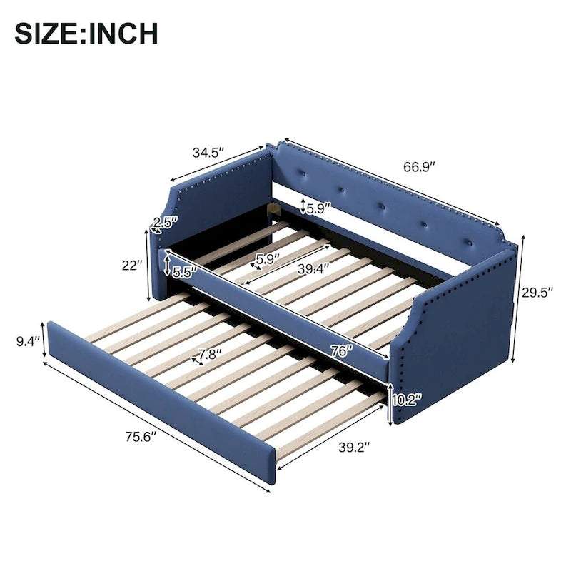 Twin Upholstered Daybed with Trundle