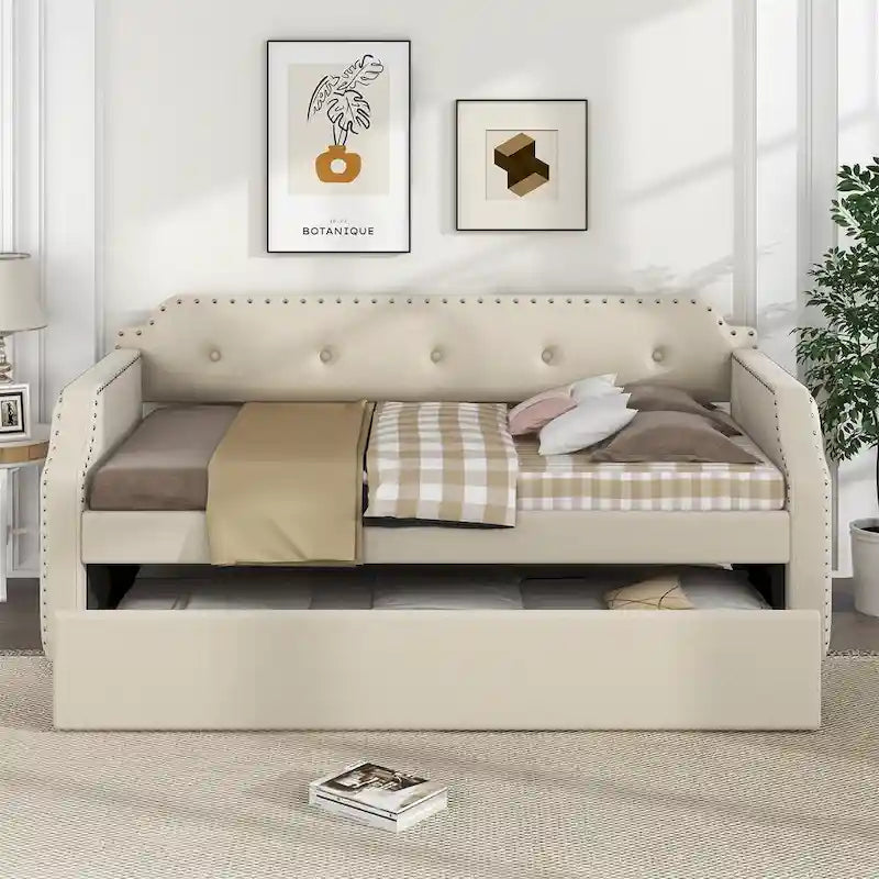 Twin Upholstered Daybed with Trundle