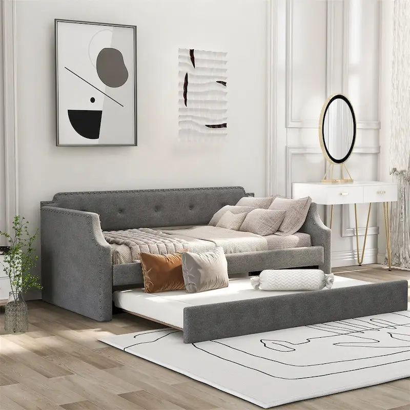 Twin Upholstered Daybed with Trundle