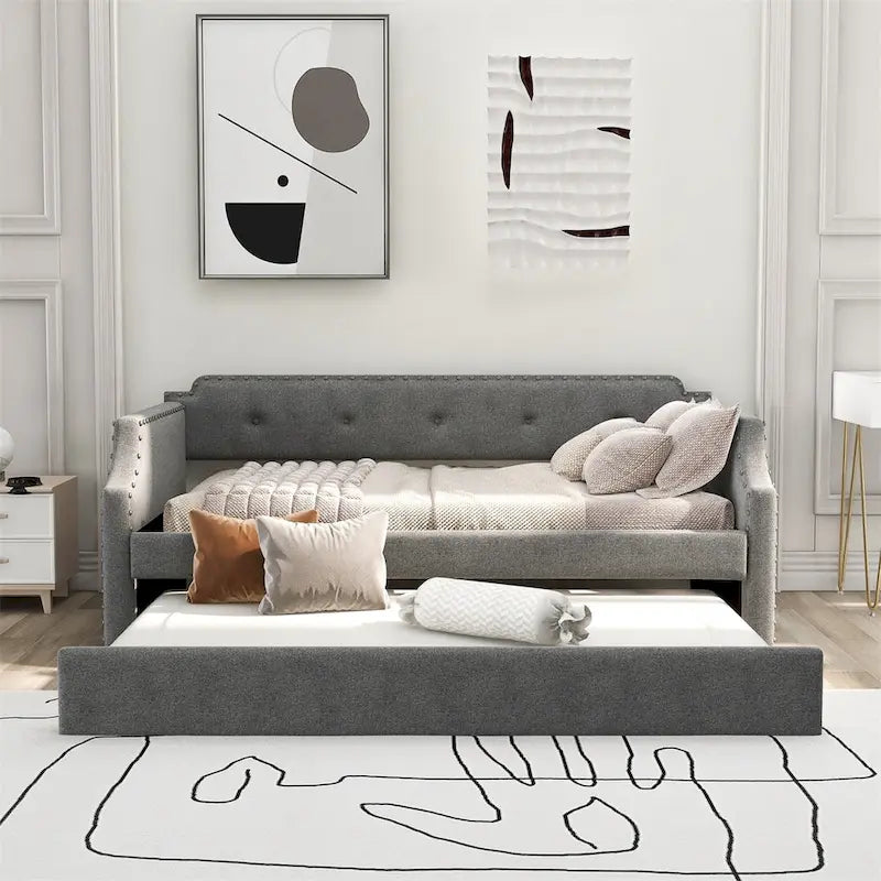 Twin Upholstered Daybed with Trundle