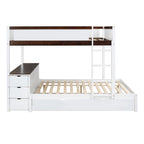 Full-Over-Full Bunk Bed with Twin size Trundle, Storage and Desk, Full Size Bunk Bed
