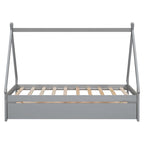 Twin size Tent Floor Bed with Trundle