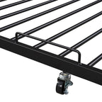 Queen Size Metal Platform Bed with Trundle,USB Ports,No Box Spring Needed