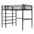 Twin Size Metal Loft Bed with 4-Tier Shelves and Storage, Twin Loft Bed Frame for Dorm, Boys & Girls, Teens