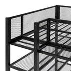 Twin Size Metal Loft Bed with 4-Tier Shelves and Storage, Twin Loft Bed Frame for Dorm, Boys & Girls, Teens