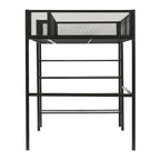 Twin Size Metal Loft Bed with 4-Tier Shelves and Storage, Twin Loft Bed Frame for Dorm, Boys & Girls, Teens