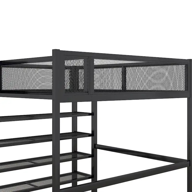 Full Loft Bed with Four Shelves