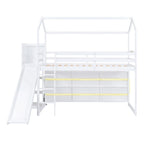 Twin Size Wood House Loft bed with Slide