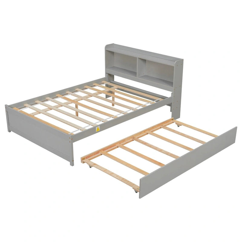 Full Bed with Trundle,Bookcase