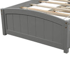 Twin Size Solid Wood Bedroom Platform Bed with Trundle