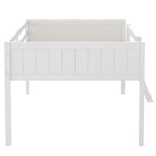 Wood Low Loft Bed w/Ladder,Ladder Can Be Placed On The Left Or Right